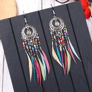 Colorful dreamcatcher earrings
